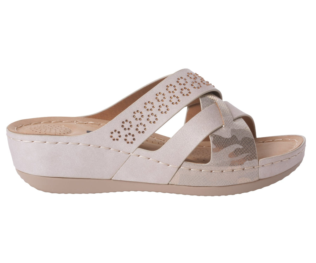 Soraya Gold Wedge Sandal